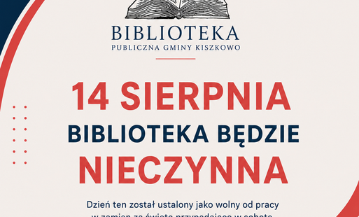 Zdjęcie do Biblioteka nieczynna 14 sierpnia